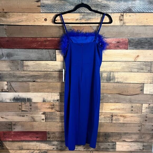 Crystal Sky Blue Feather Dress Size Medium - Picture 2 of 11